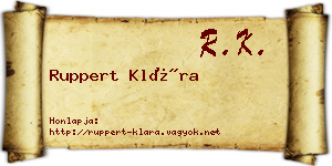 Ruppert Klára névjegykártya