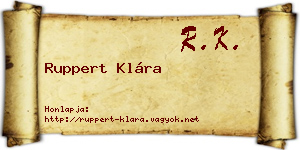 Ruppert Klára névjegykártya