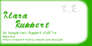 klara ruppert business card